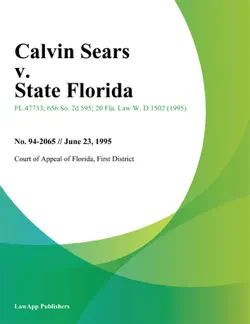 calvin sears v. state florida book cover image