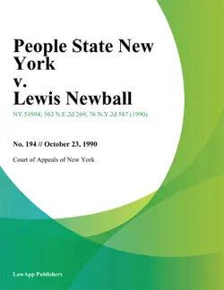 people state new york v. lewis newball imagen de la portada del libro