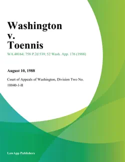 washington v. toennis book cover image