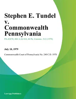 stephen e. tundel v. commonwealth pennsylvania imagen de la portada del libro