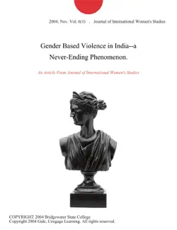 gender based violence in india--a never-ending phenomenon. imagen de la portada del libro