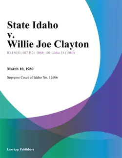 state idaho v. willie joe clayton book cover image