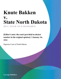 knute bakken v. state north dakota book cover image