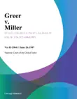 Greer v. Miller synopsis, comments