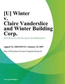 winter v. claire vanderslice and winter building corp. book cover image
