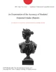 An Examination of the Accuracy of Students' Expected Grades (Report) sinopsis y comentarios