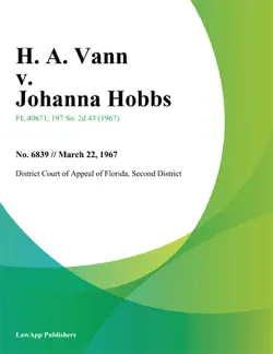 h. a. vann v. johanna hobbs book cover image