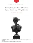 Emotion, Satire, And a Sense of Place: Two Spanish Rivers in Lope De Vega's Sonnets. sinopsis y comentarios
