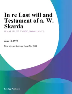 in re last will and testament of a. w. skarda book cover image