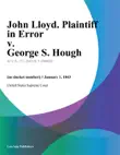 John Lloyd. Plaintiff in Error v. George S. Hough sinopsis y comentarios