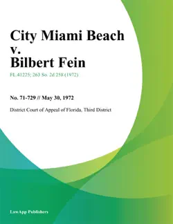 city miami beach v. bilbert fein book cover image