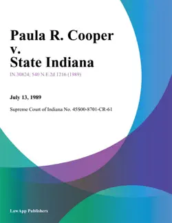 paula r. cooper v. state indiana book cover image