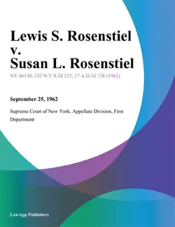 lewis s. rosenstiel v. susan l. rosenstiel book cover image