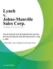Lynch V. Johns-Manville Sales Corp. synopsis, comments
