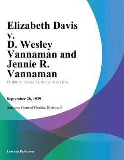elizabeth davis v. d. wesley vannaman and jennie r. vannaman book cover image