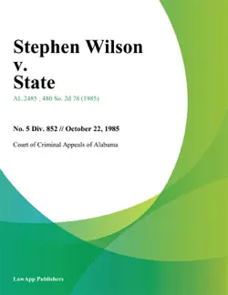 stephen wilson v. state book cover image