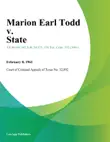 Marion Earl Todd v. State synopsis, comments