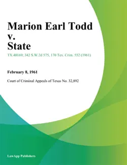 marion earl todd v. state book cover image