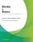 Ritchie v. Raines synopsis, comments