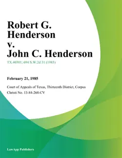 robert g. henderson v. john c. henderson book cover image