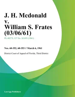 j. h. mcdonald v. william s. frates book cover image