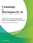 Cummings v. Harrington Et Al. synopsis, comments