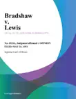 Bradshaw v. Lewis synopsis, comments