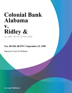 colonial bank alabama v. ridley imagen de la portada del libro