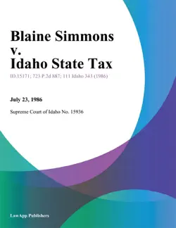 blaine simmons v. idaho state tax book cover image