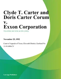 clyde t. carter and doris carter corum v. exxon corporation book cover image