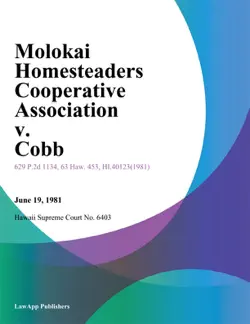 molokai homesteaders cooperative association v. cobb book cover image