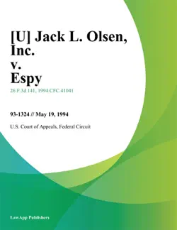 jack l. olsen, inc. v. espy book cover image
