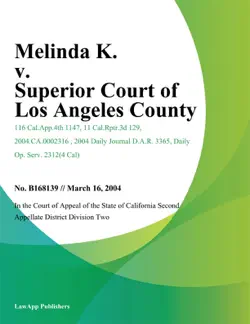 melinda k. v. superior court of los angeles county book cover image