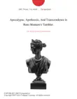 Apocalypse, Apotheosis, And Transcendence in Rosa Montero's Temblor. sinopsis y comentarios