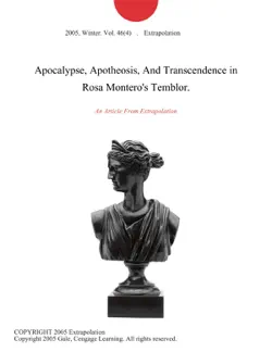 apocalypse, apotheosis, and transcendence in rosa montero's temblor. imagen de la portada del libro