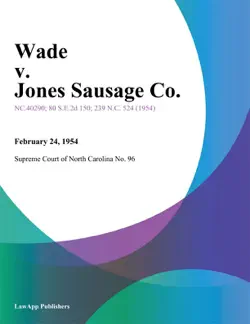wade v. jones sausage co. book cover image