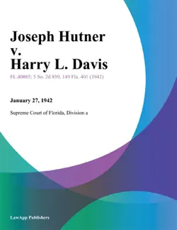 joseph hutner v. harry l. davis book cover image