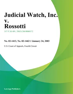 judicial watch, inc. v. rossotti book cover image