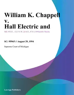 william k. chappell v. hall electric and book cover image