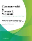 Commonwealth v. Thomas J. Mcjunkin synopsis, comments