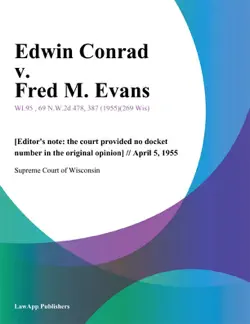 edwin conrad v. fred m. evans book cover image