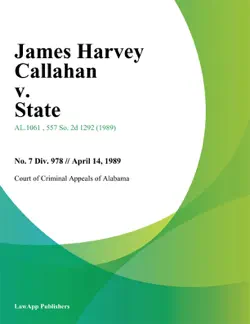 james harvey callahan v. state book cover image