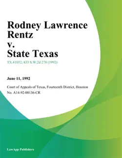 rodney lawrence rentz v. state texas imagen de la portada del libro
