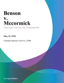 benson v. mccormick book cover image