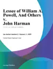 Lessee of William A. Powell, And Others v. John Harman synopsis, comments