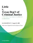 Little v. Texas Dept of Criminal Justice synopsis, comments