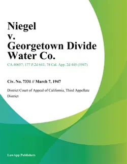 niegel v. georgetown divide water co. book cover image