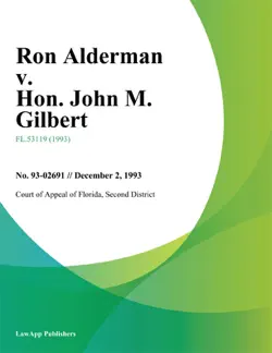 ron alderman v. hon. john m. gilbert book cover image