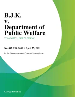 b.j.k. v. department of public welfare imagen de la portada del libro