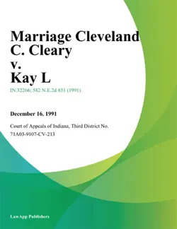 marriage cleveland c. cleary v. kay l. book cover image